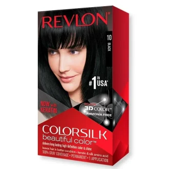 کیت رنگ موی بدون امونیاک رولون شماره 10 مشکی Revlon Colorsilk