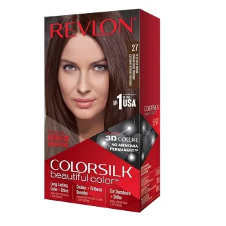 کیت رنگ موی بدون امونیاک رولون شماره 27 قهوه ای تیره شدید  Revlon Colorsilk