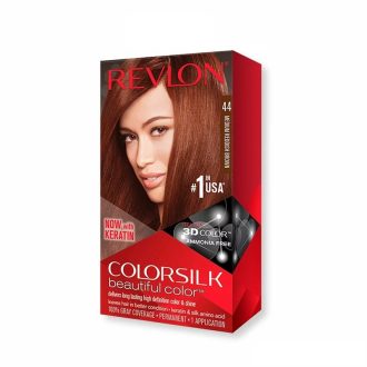 کیت رنگ موی بدون امونیاک رولون شماره 44 قهوه ای سرخ Revlon Colorsilk